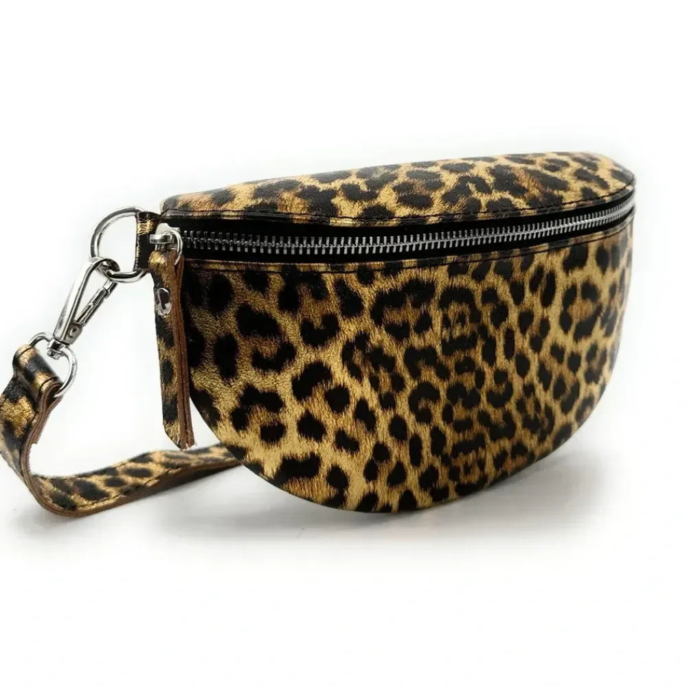 OH MY BAG Sacs En Cuir Métallisé-Sac banane en cuir irisé imprimé léopard LOU JUNGLE leopard