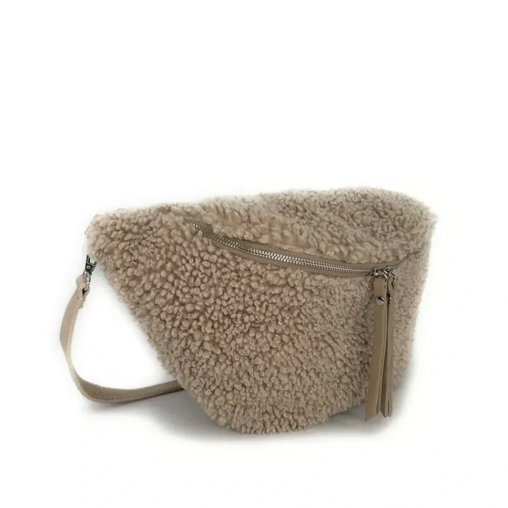 OH MY BAG Sacs En Peluche, Fausse Fourrure-Sac banane géant en cuir et peluche LOU PILOU XXL