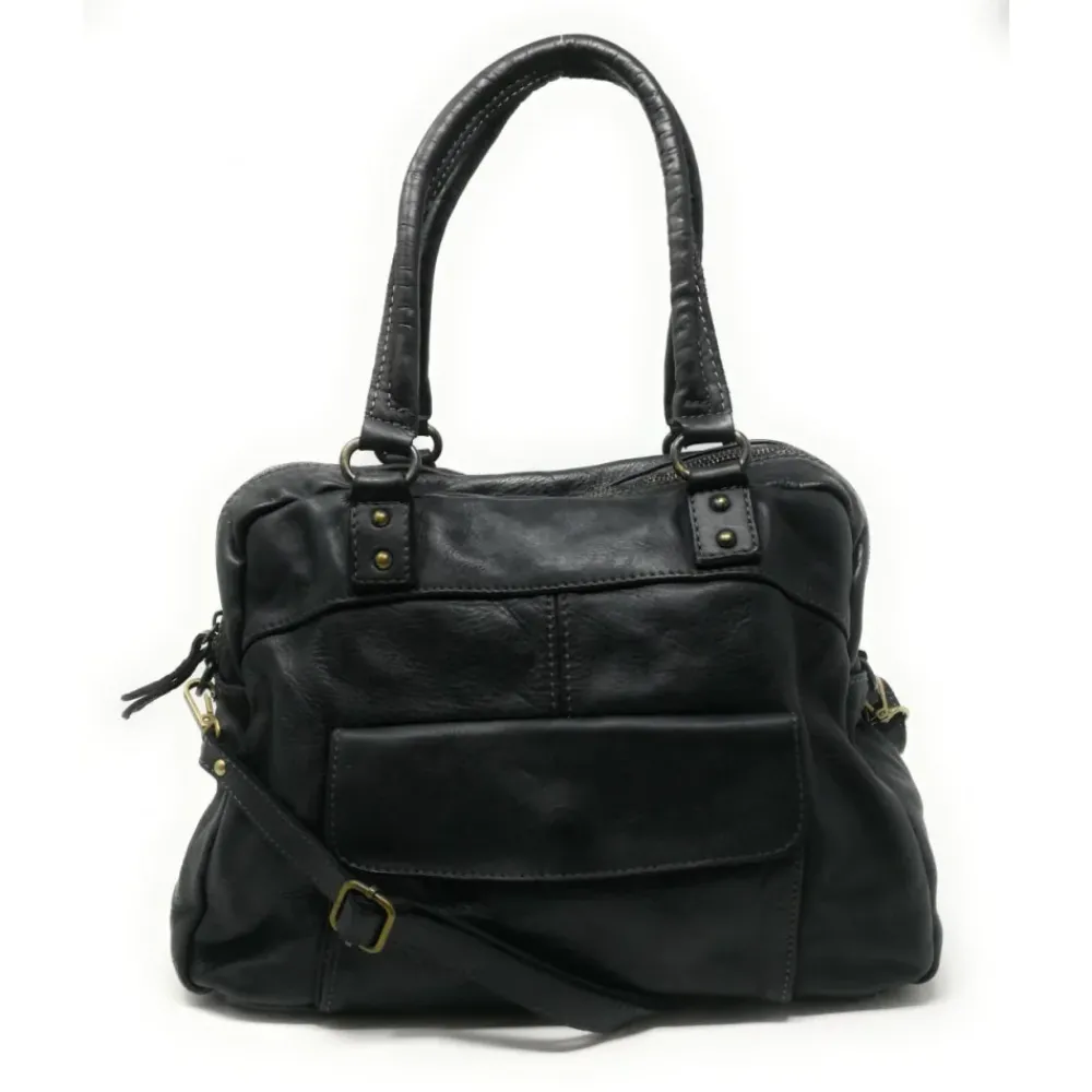 OH MY BAG Sacs En Cuir Vintage-Sac bowling en cuir vintage MISS ERICA
