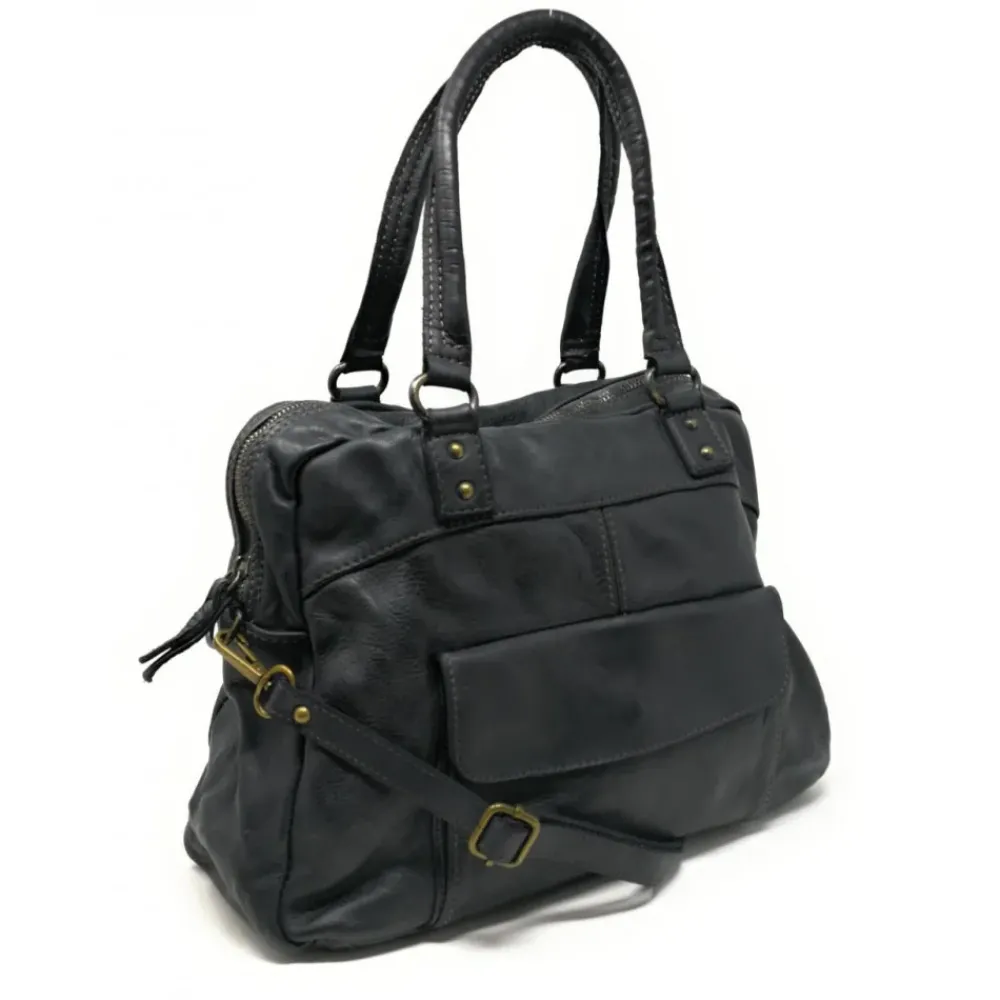 OH MY BAG Sacs En Cuir Vintage-Sac bowling en cuir vintage MISS ERICA