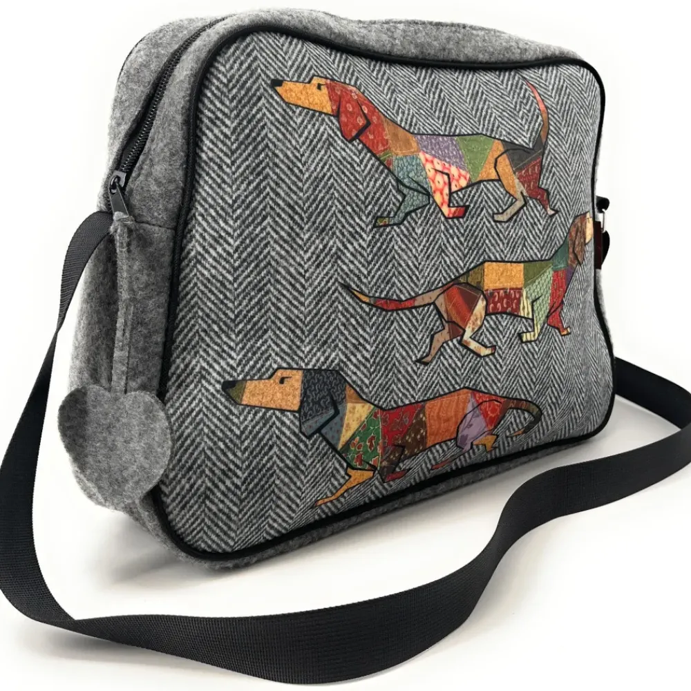 OH MY BAG Sacs Et Accessoires En Feutrine Écologique-Sac bowling en feutrine écologique imprimée JOKER gris clair