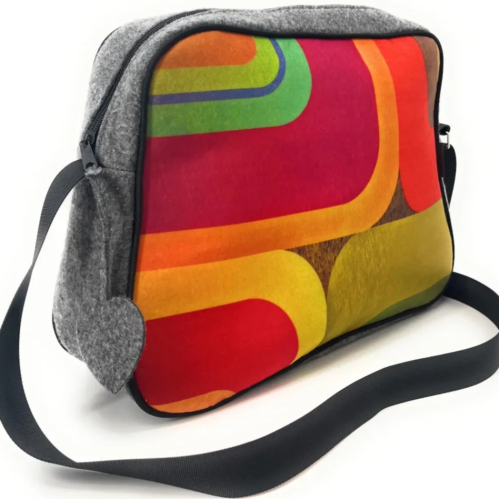 OH MY BAG Sacs Et Accessoires En Feutrine Écologique-Sac bowling en feutrine écologique imprimée MODERN gris clair