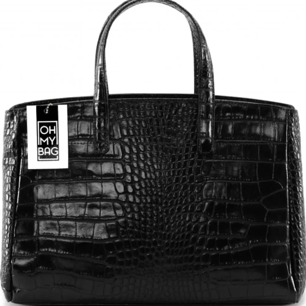 OH MY BAG Sacs En Cuirs À Motifs, Brossés, Embossés, Matelassés-Sac cabas en cuir verni façon croco BE LADY