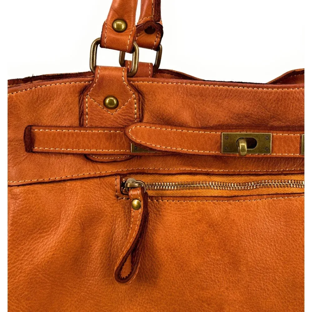 OH MY BAG Sacs En Cuir Vintage-Sac cabas en cuir vintage MISS JEANNE