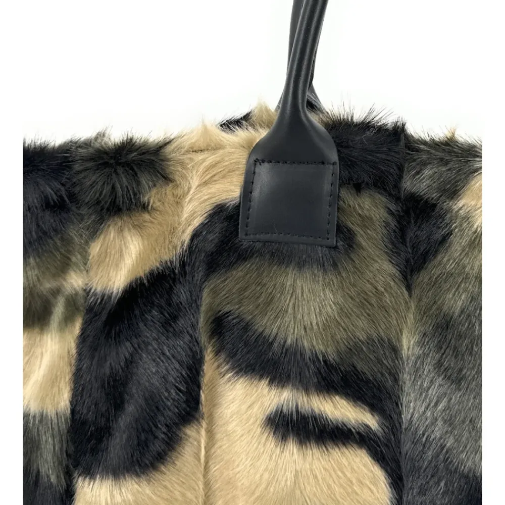 OH MY BAG Sacs En Peluche, Fausse Fourrure-Sac cabas shopping XL en fausse fourrure et cuir TABBY
