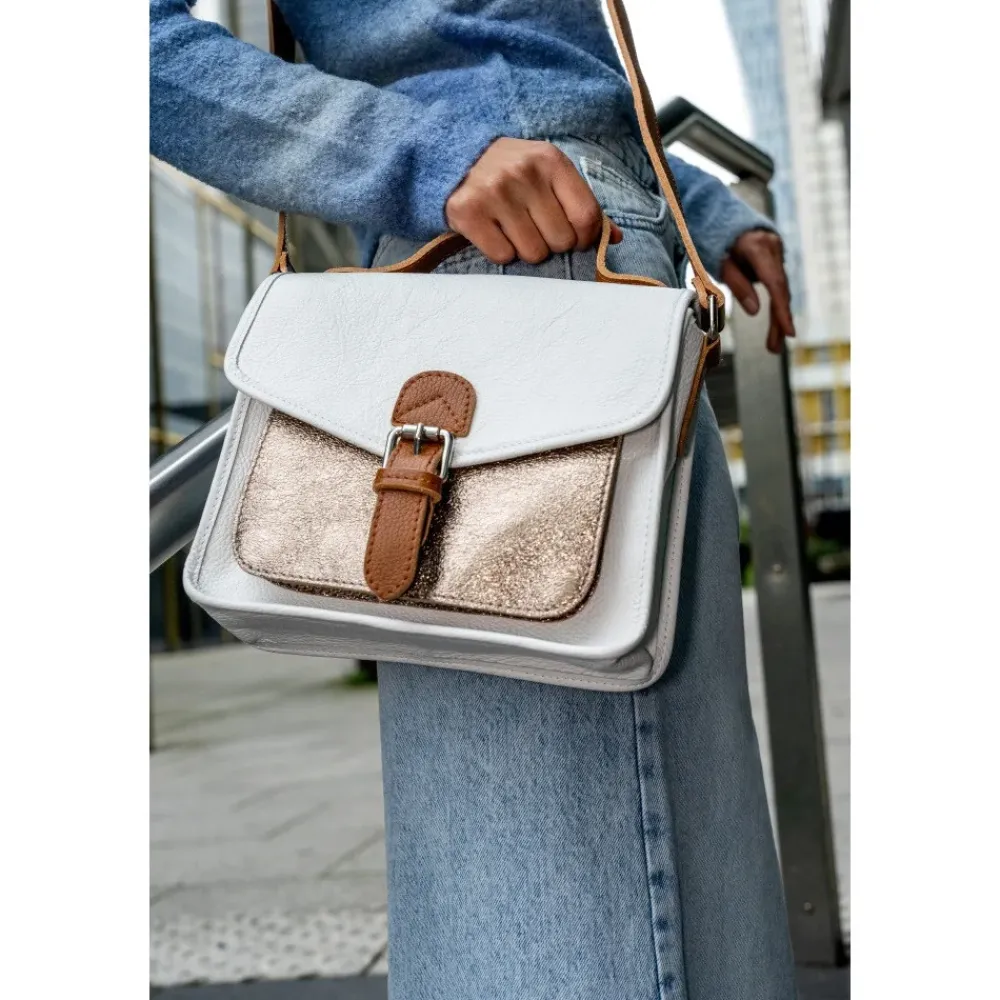 OH MY BAG Sacs En Cuir Grainé-Sac cartable à bandoulière en cuir grainé et cuir irisé CORTE
