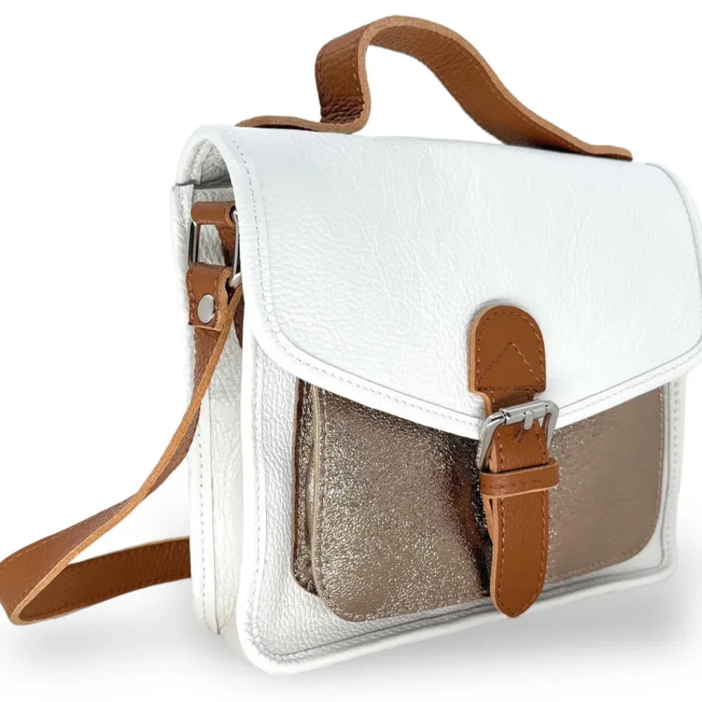 OH MY BAG Sacs En Cuir Grainé-Sac cartable à bandoulière en cuir grainé et cuir irisé CORTE