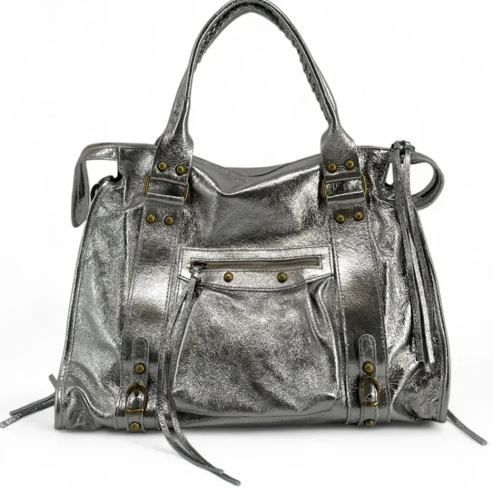 OH MY BAG Sacs De Rentrée, Bureau, Cours-Sac de bureau en cuir irisé SANDSTORM E.L. SIROCCO Argent foncé argent fonce