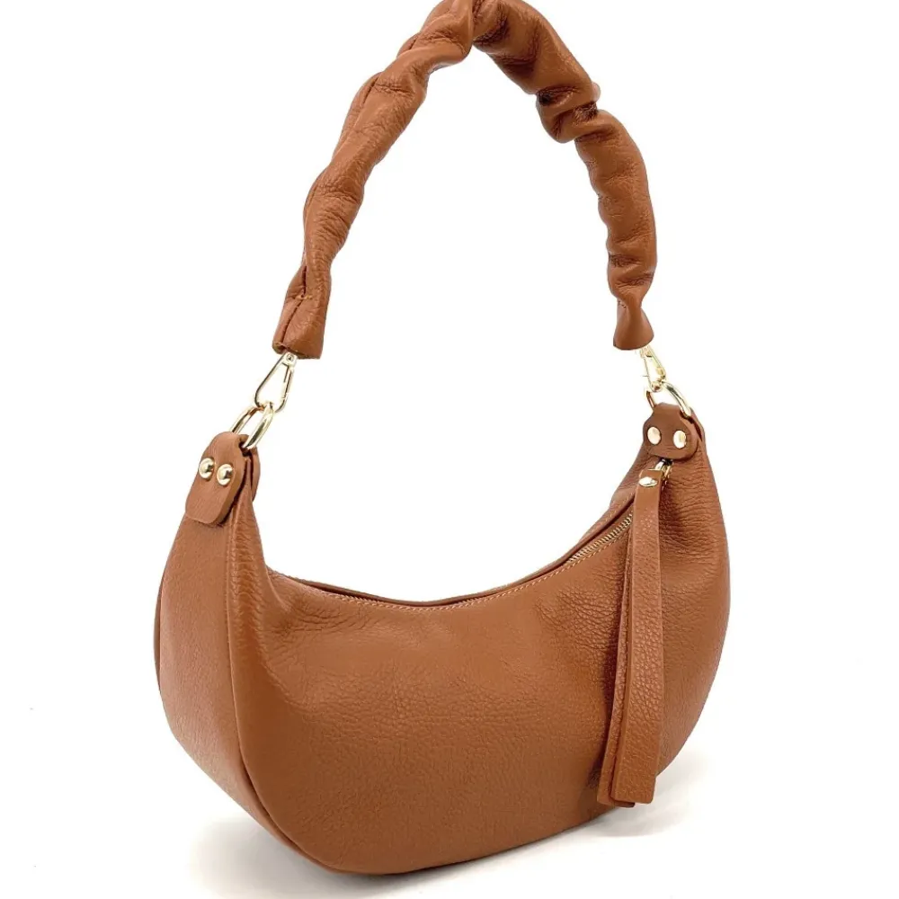 OH MY BAG Sacs En Cuir Grainé-Sac demi-lune porté épaule en cuir grainé AURORA