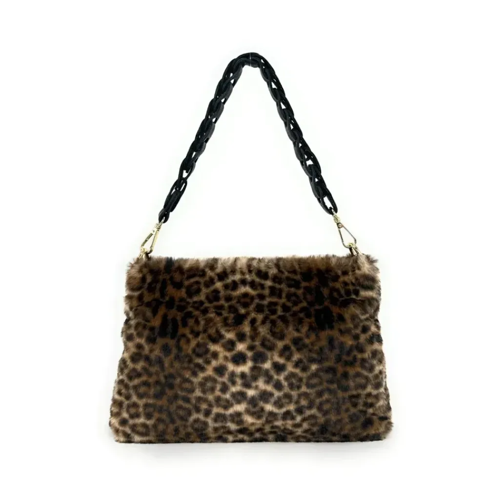 OH MY BAG Sacs En Peluche, Fausse Fourrure-Sac pochette en cuir et fausse fourrure SHURI