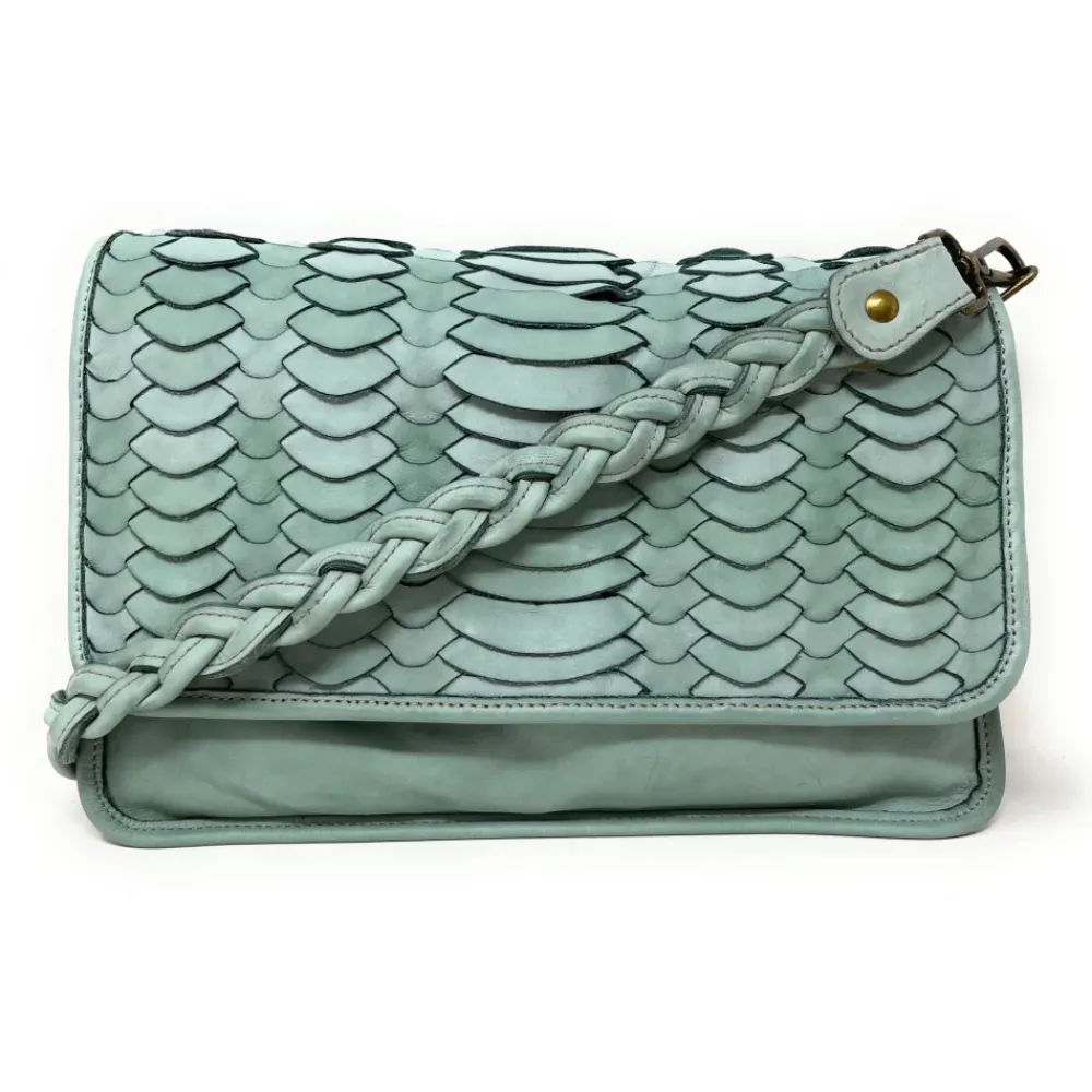 OH MY BAG Sacs En Cuir Tressé-Sac pochette en cuir vintage MISS NAMI celadon