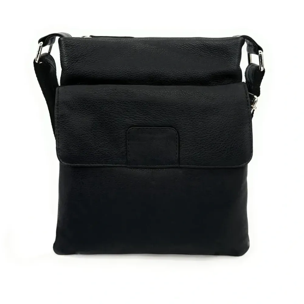 OH MY BAG Sacs En Cuir Lisse-Sac pochette homme à bandoulière en cuir lisse ANDERSON noir