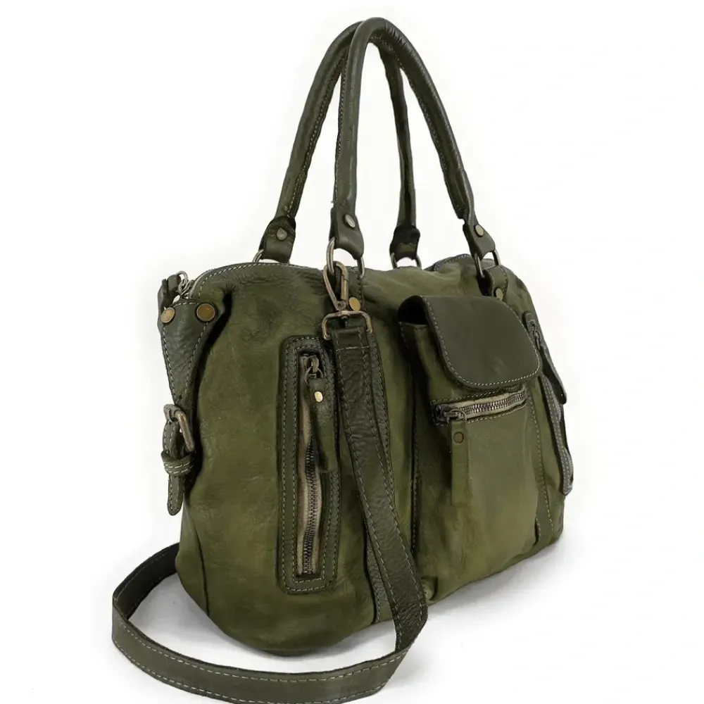 OH MY BAG Sacs En Cuir Vintage | Sacs En Cuir Métallisé-Sac porté épaule en cuir vintage MISS MY
