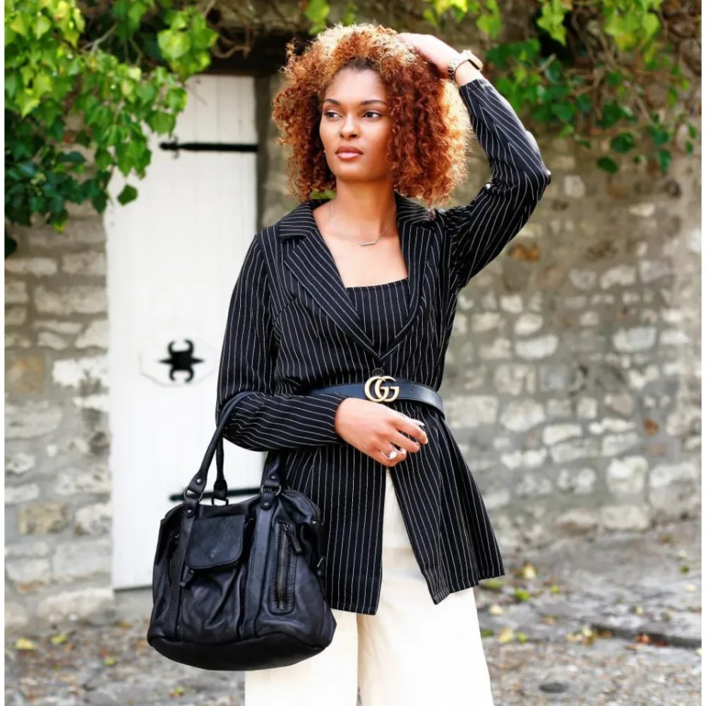 OH MY BAG Sacs En Cuir Vintage | Sacs En Cuir Métallisé-Sac porté épaule en cuir vintage MISS MY