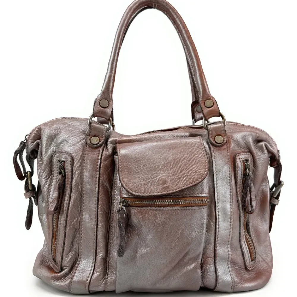 OH MY BAG Sacs En Cuir Vintage | Sacs En Cuir Métallisé-Sac porté épaule en cuir vintage MISS MY