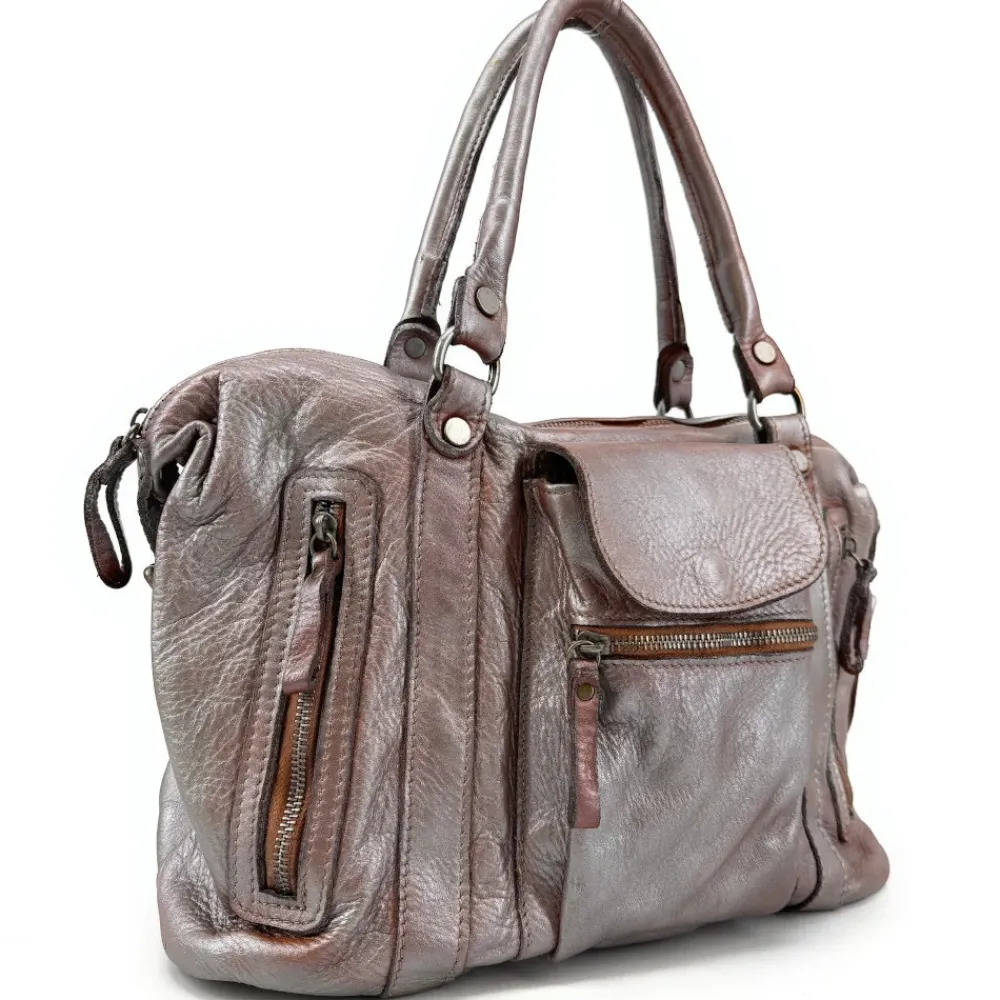OH MY BAG Sacs En Cuir Vintage | Sacs En Cuir Métallisé-Sac porté épaule en cuir vintage MISS MY