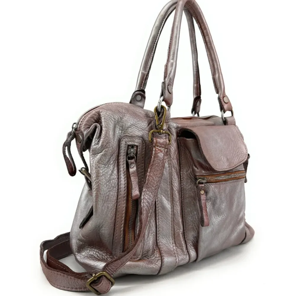OH MY BAG Sacs En Cuir Vintage | Sacs En Cuir Métallisé-Sac porté épaule en cuir vintage MISS MY