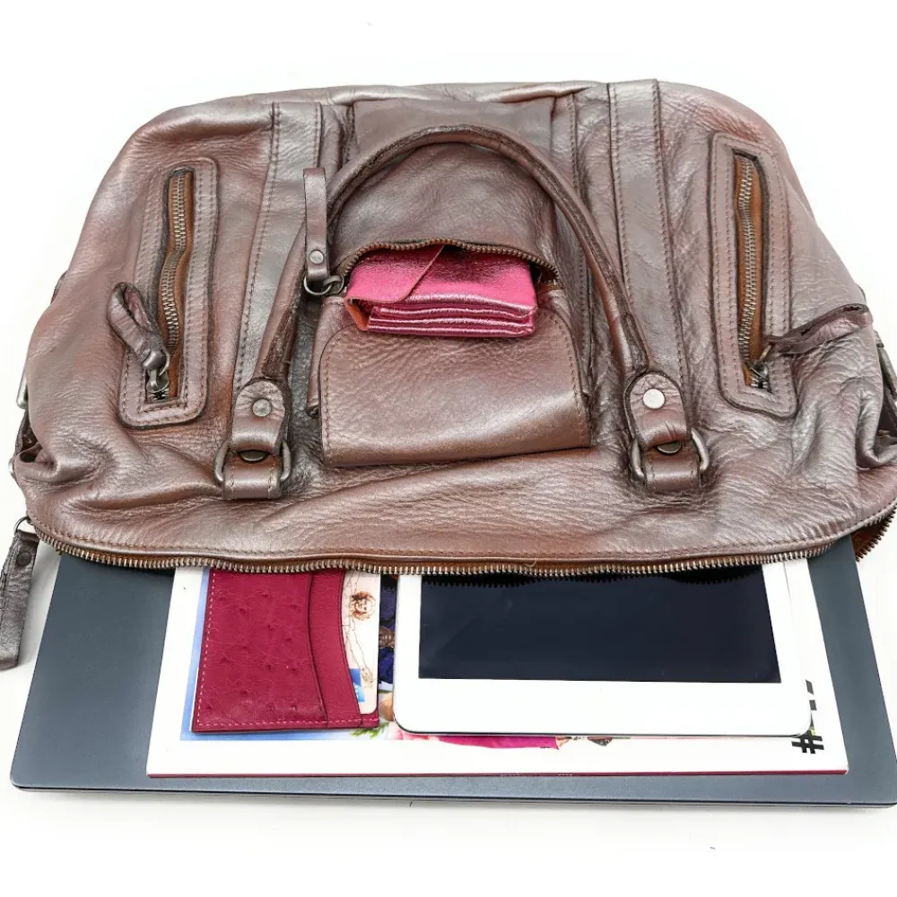 OH MY BAG Sacs En Cuir Vintage | Sacs En Cuir Métallisé-Sac porté épaule en cuir vintage MISS MY
