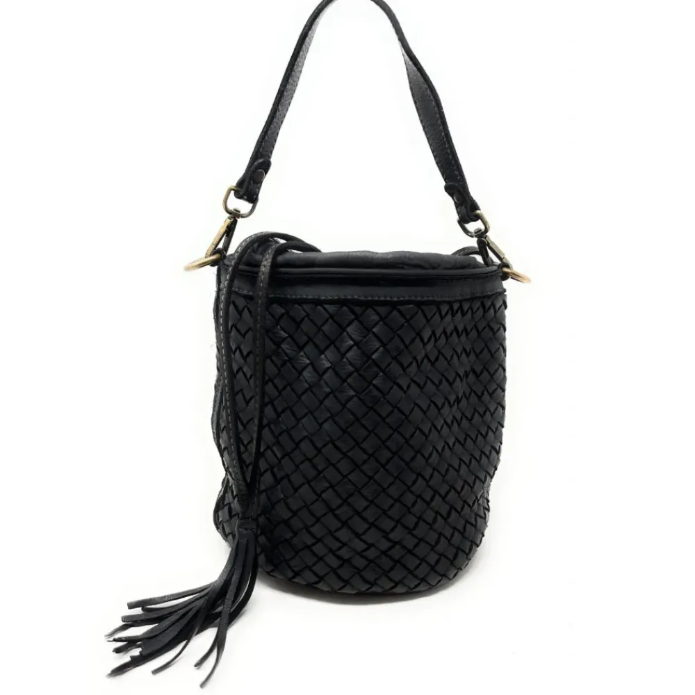 OH MY BAG Sacs En Cuir Tressé-Sac seau en cuir vintage tressé MISS ADÈLE