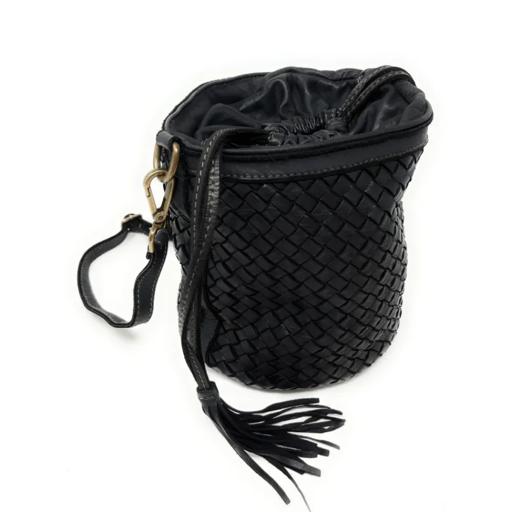 OH MY BAG Sacs En Cuir Tressé-Sac seau en cuir vintage tressé MISS ADÈLE