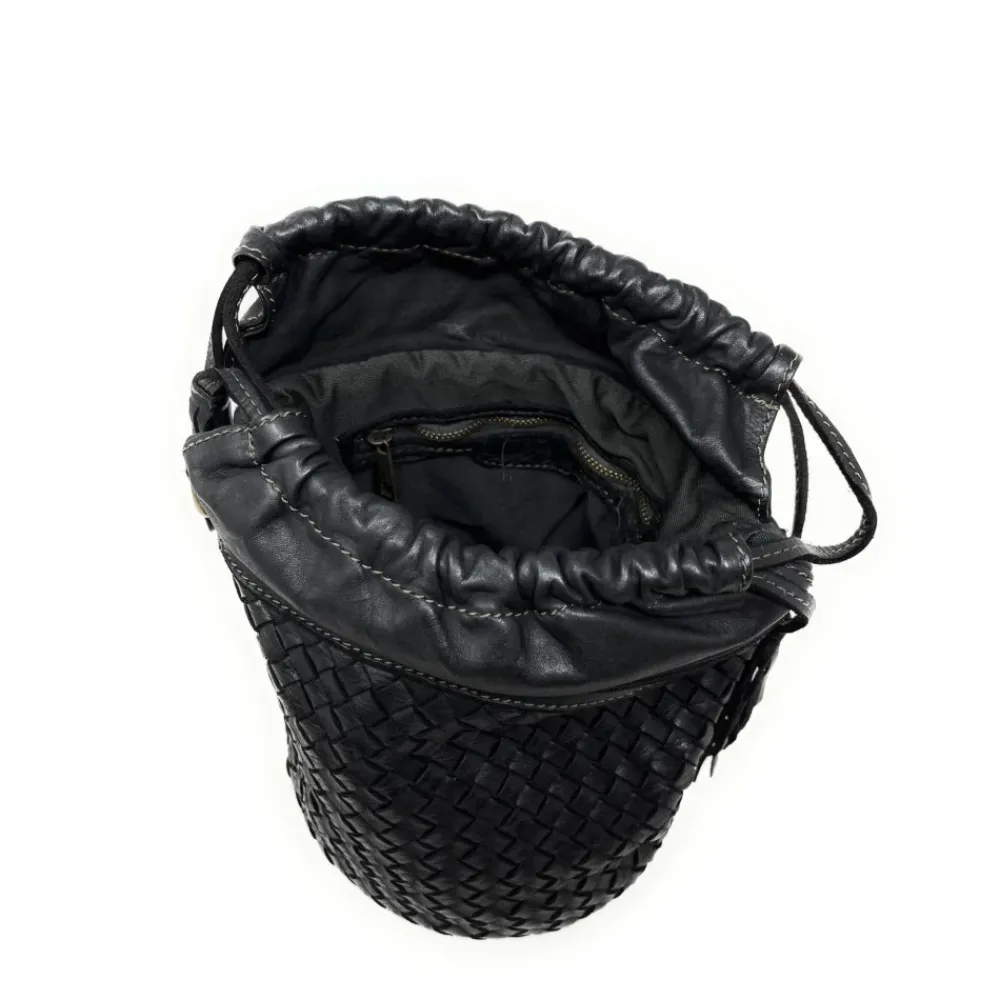 OH MY BAG Sacs En Cuir Tressé-Sac seau en cuir vintage tressé MISS ADÈLE