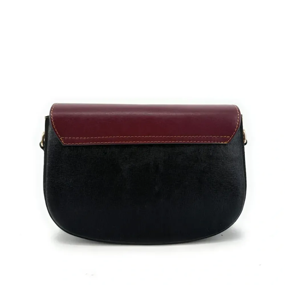 OH MY BAG Sacs En Cuir Lisse-Sac trotteur en cuir lisse ONLY MADDY Bordeaux et Kaki unique