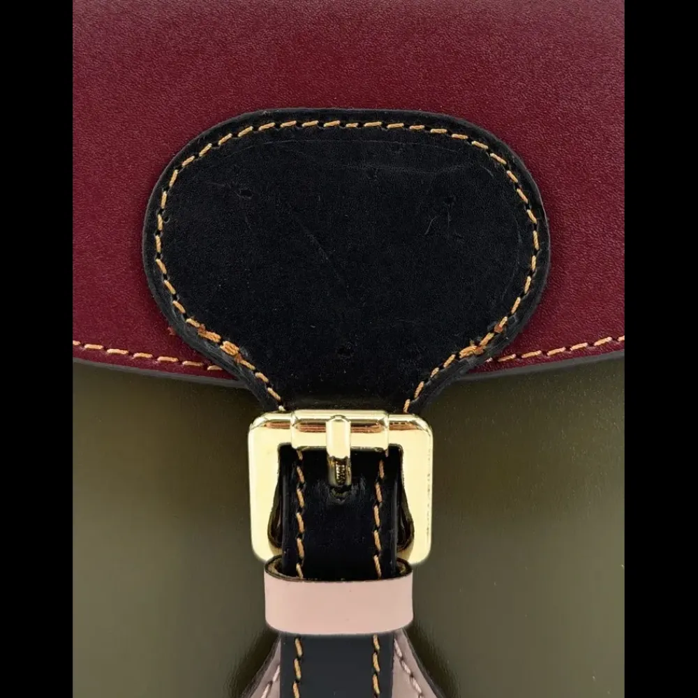 OH MY BAG Sacs En Cuir Lisse-Sac trotteur en cuir lisse ONLY MADDY Bordeaux et Kaki unique