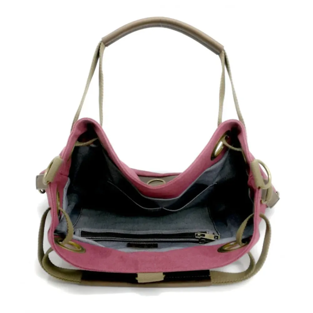 OH MY BAG Sacs En Toile-Sac week-end multipositions en toile et cuir PINIPEL