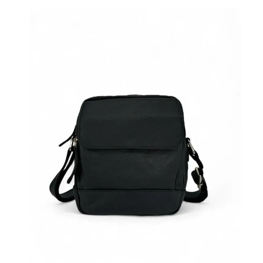 OH MY BAG Sacs En Cuir Lisse-Sacoche homme à bandoulière en cuir lisse KID noir