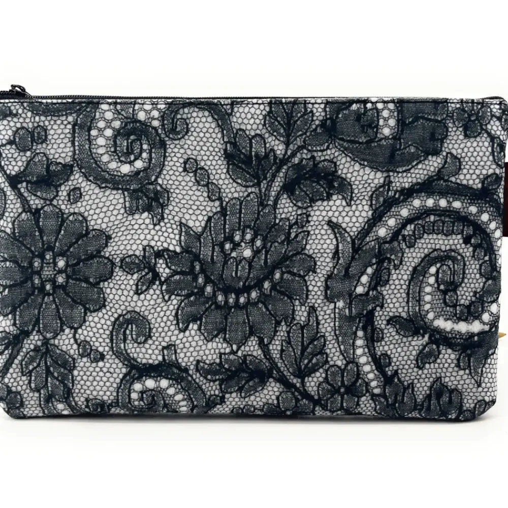 OH MY BAG Pochettes Et Trousses-Trousse en feutrine écologique imprimée VICTORIA gris fonce