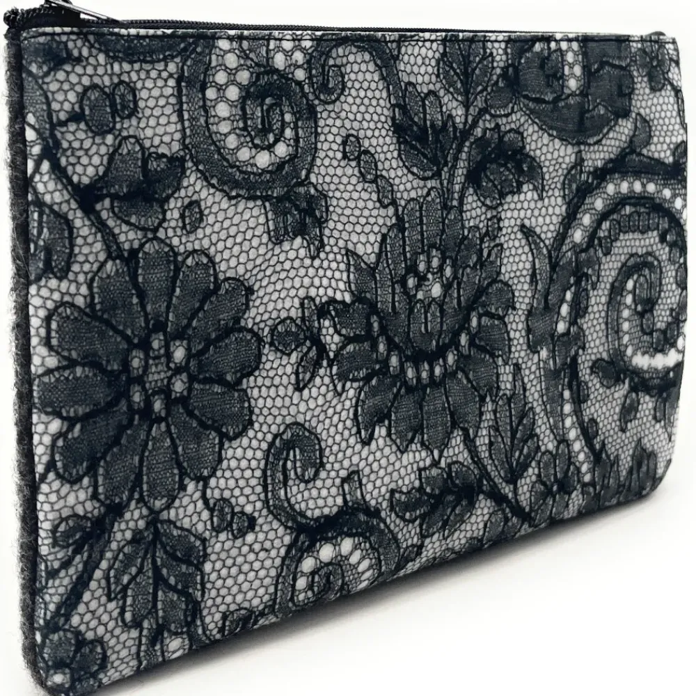 OH MY BAG Pochettes Et Trousses-Trousse en feutrine écologique imprimée VICTORIA gris fonce