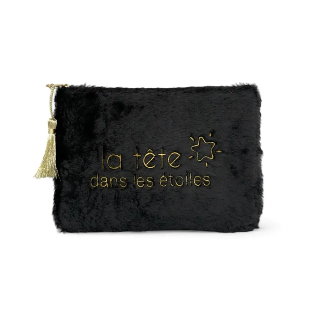 OH MY BAG Idées Cadeaux Et Autres Curiosités-Trousse pochette en fausse fourrure FLUFFY STAR